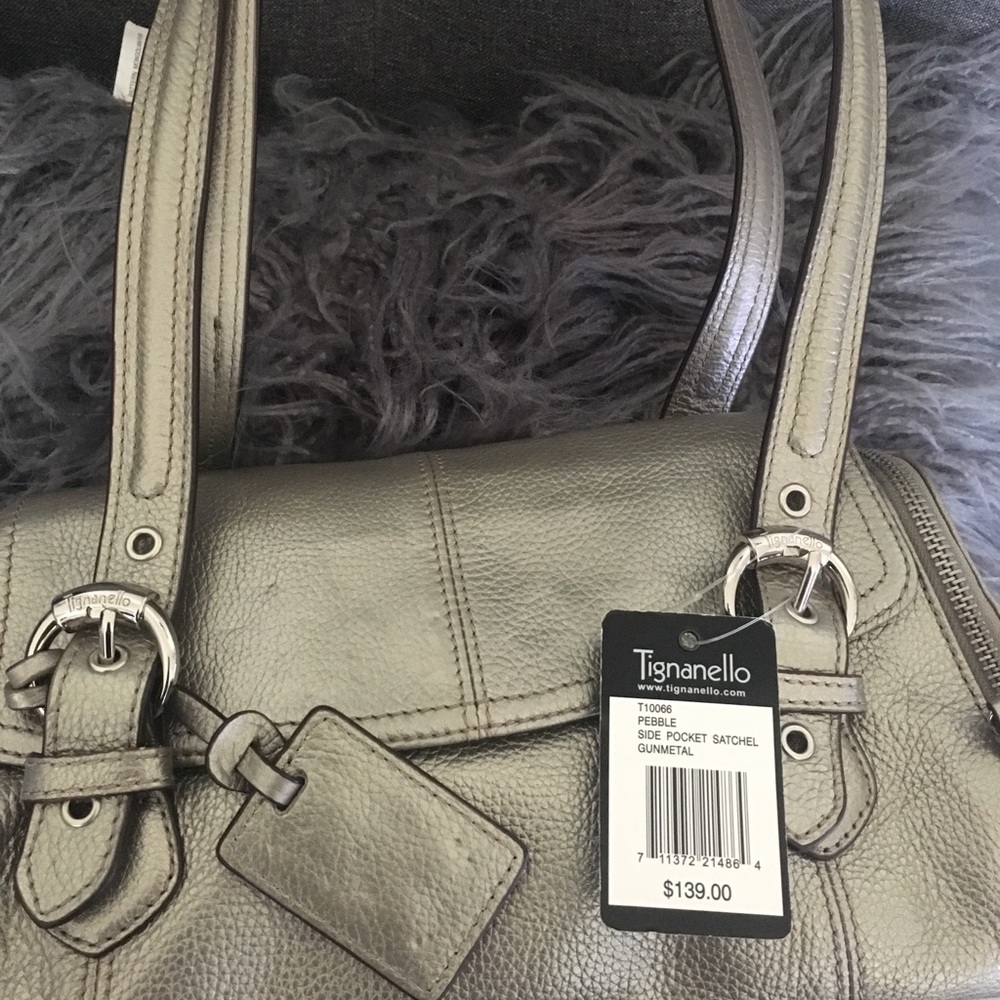 Brand new sliver Tignanello Genuine Leather purse